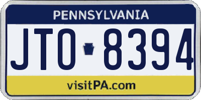 PA license plate JTO8394