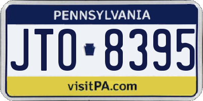 PA license plate JTO8395
