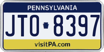 PA license plate JTO8397