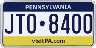 PA license plate JTO8400