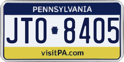 PA license plate JTO8405