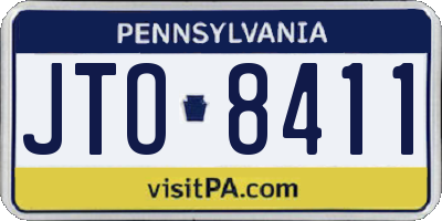 PA license plate JTO8411