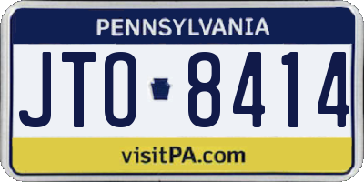 PA license plate JTO8414