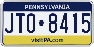 PA license plate JTO8415