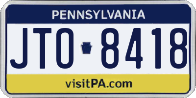 PA license plate JTO8418