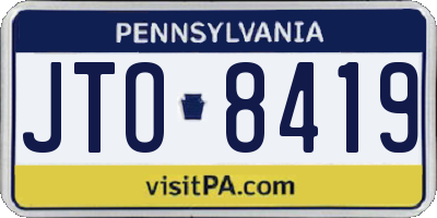 PA license plate JTO8419