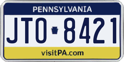 PA license plate JTO8421