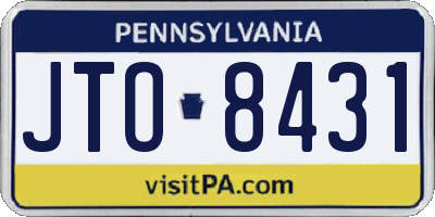 PA license plate JTO8431