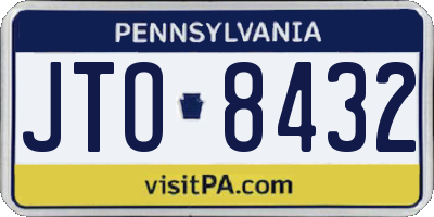 PA license plate JTO8432