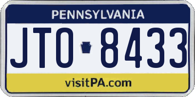 PA license plate JTO8433