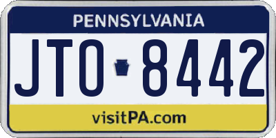 PA license plate JTO8442