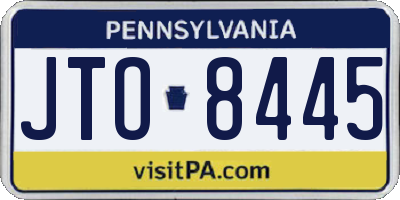 PA license plate JTO8445