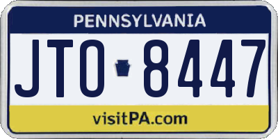 PA license plate JTO8447