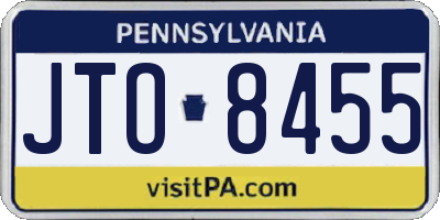 PA license plate JTO8455
