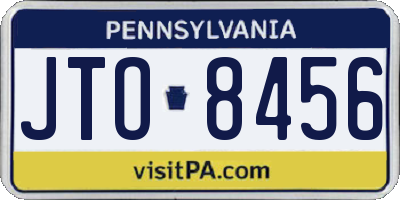 PA license plate JTO8456