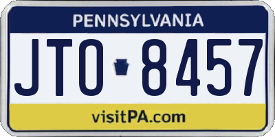 PA license plate JTO8457