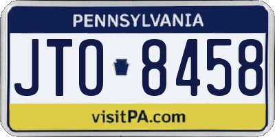 PA license plate JTO8458