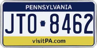 PA license plate JTO8462