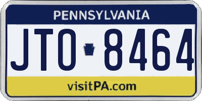 PA license plate JTO8464