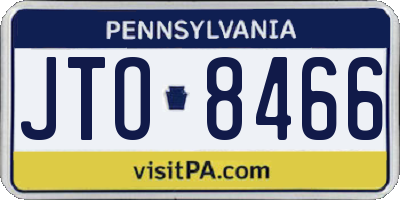 PA license plate JTO8466