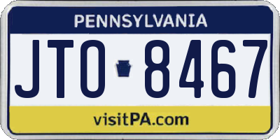 PA license plate JTO8467
