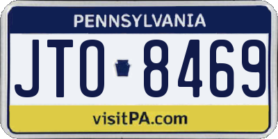 PA license plate JTO8469