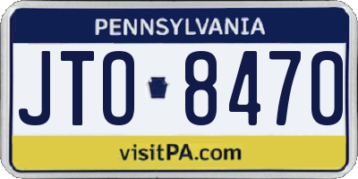 PA license plate JTO8470