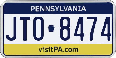 PA license plate JTO8474