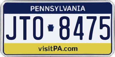 PA license plate JTO8475