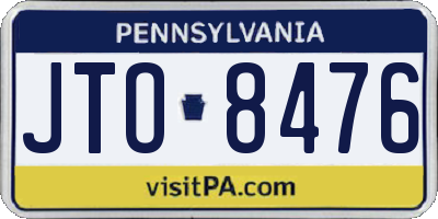 PA license plate JTO8476