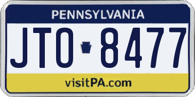 PA license plate JTO8477