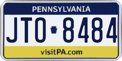 PA license plate JTO8484