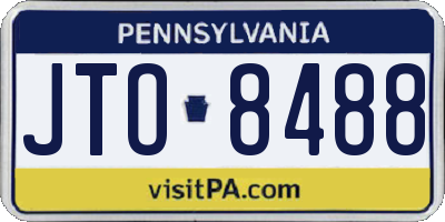 PA license plate JTO8488