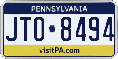 PA license plate JTO8494