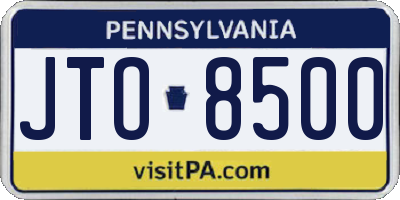PA license plate JTO8500