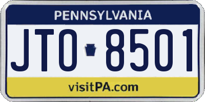 PA license plate JTO8501