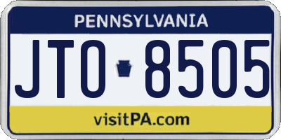 PA license plate JTO8505