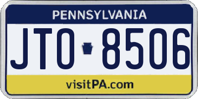 PA license plate JTO8506