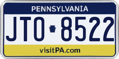 PA license plate JTO8522