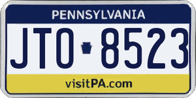 PA license plate JTO8523