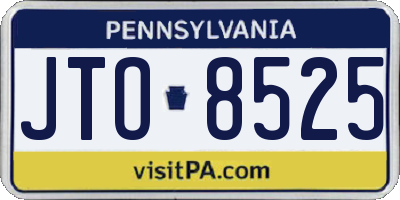 PA license plate JTO8525