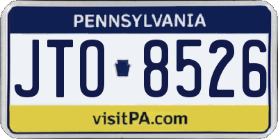PA license plate JTO8526