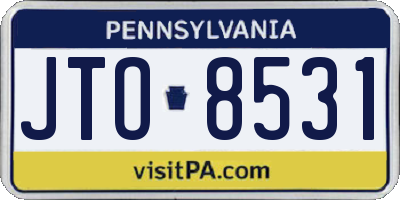PA license plate JTO8531