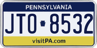 PA license plate JTO8532