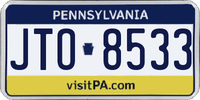 PA license plate JTO8533