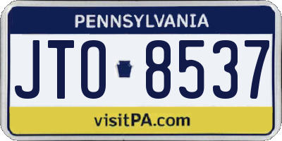 PA license plate JTO8537