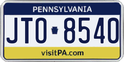 PA license plate JTO8540