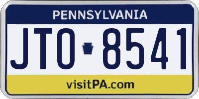 PA license plate JTO8541