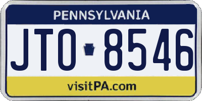 PA license plate JTO8546