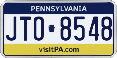 PA license plate JTO8548